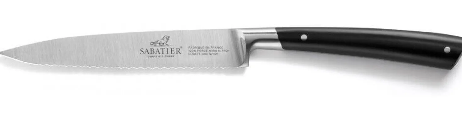 Couteau universel Sabatier Edonist forgé 13cm lame à dents