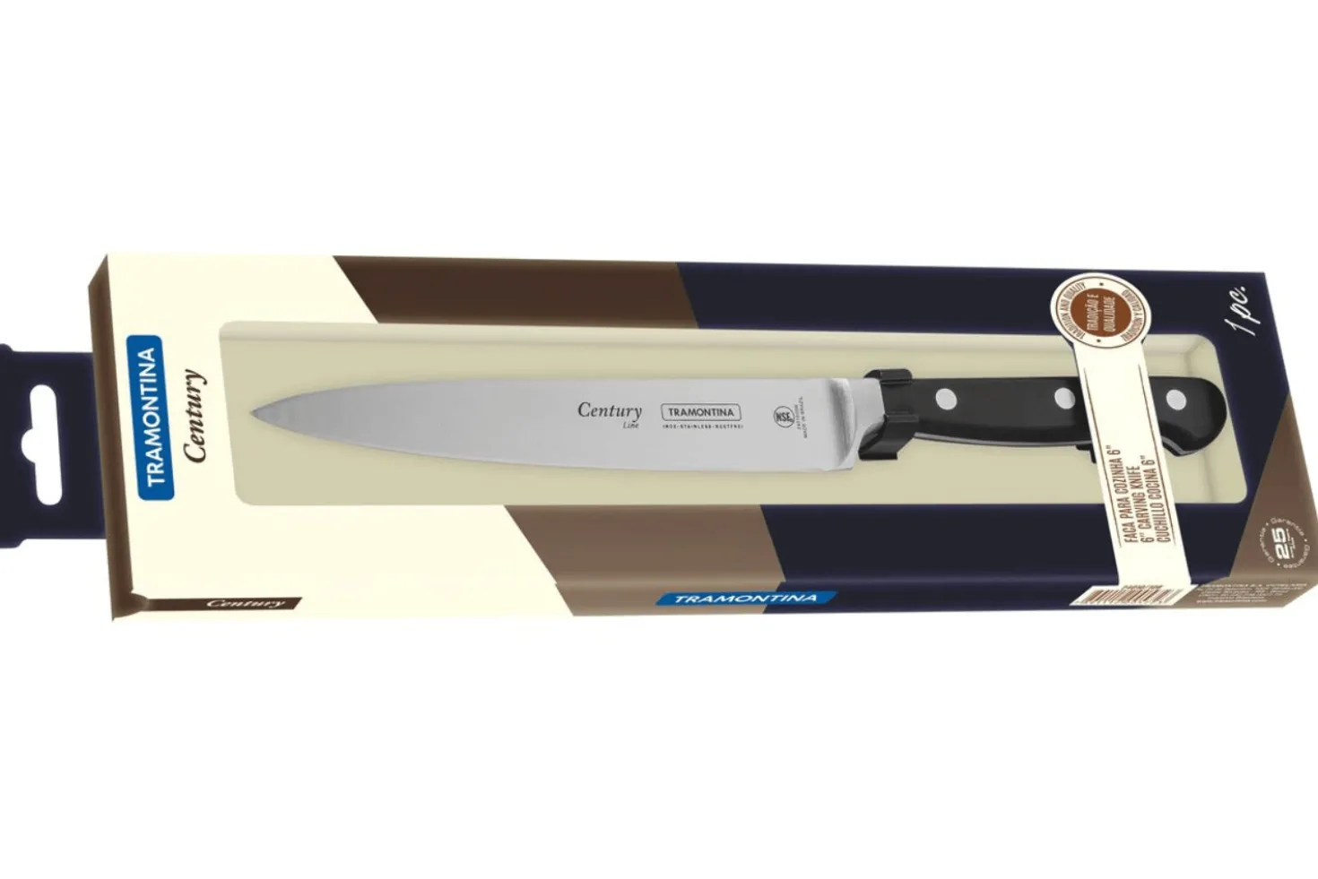 Couteau universel Tramontina Century lame forgée 15cm manche polycarbonate noir