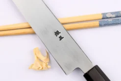 Couteau yanagiba kiritsuke 21cm japonais artisanal Nakamura Kaishin Ginsan Mirror