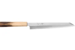 Couteau yanagiba kiritsuke 24cm japonais artisanal Nakamura Kaishin Saku WS2 en chêne