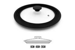 Couvercle universel Beka en verre avec bord silicone