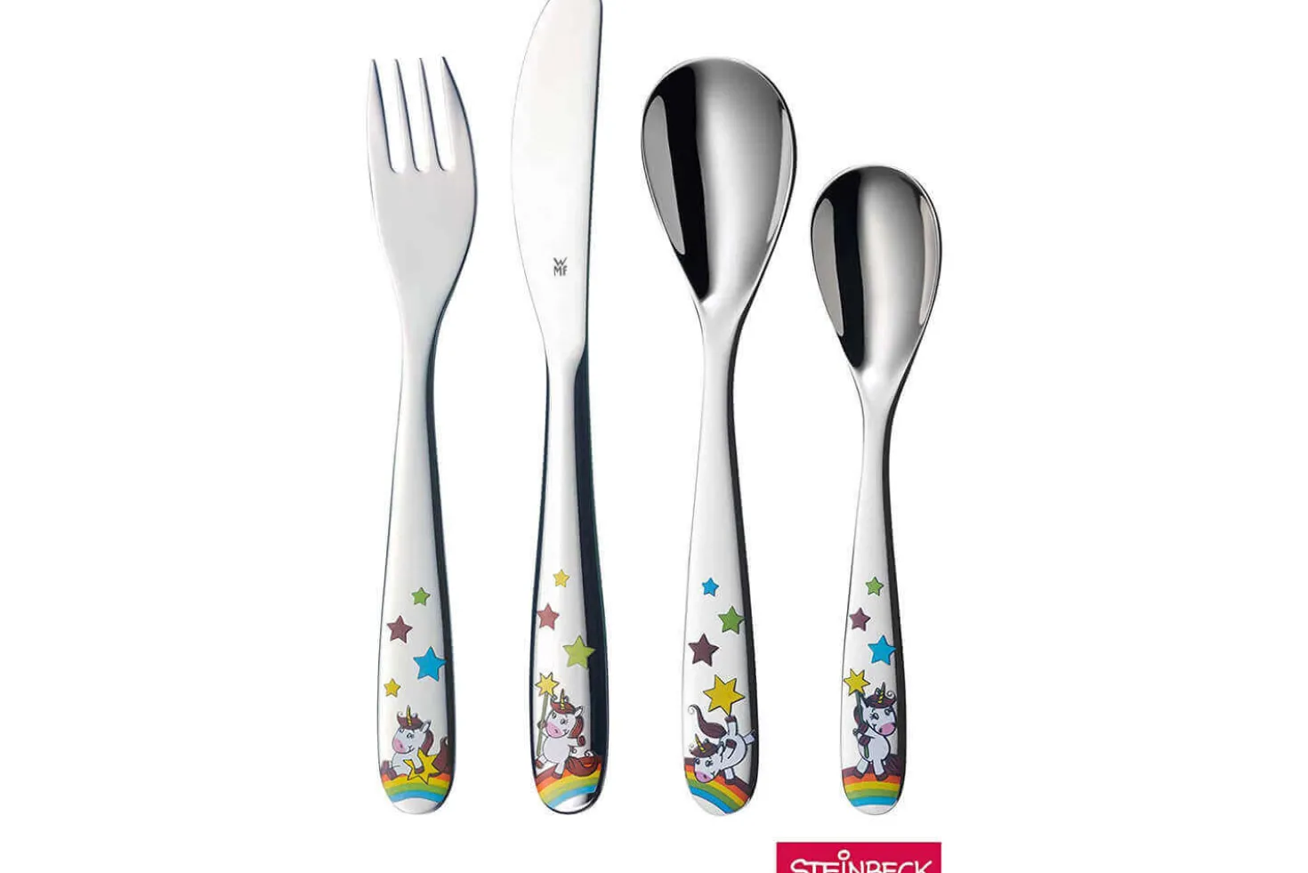Couverts enfant 4 pièces WMF Licorne en acier inox 18/10 Cromargan
