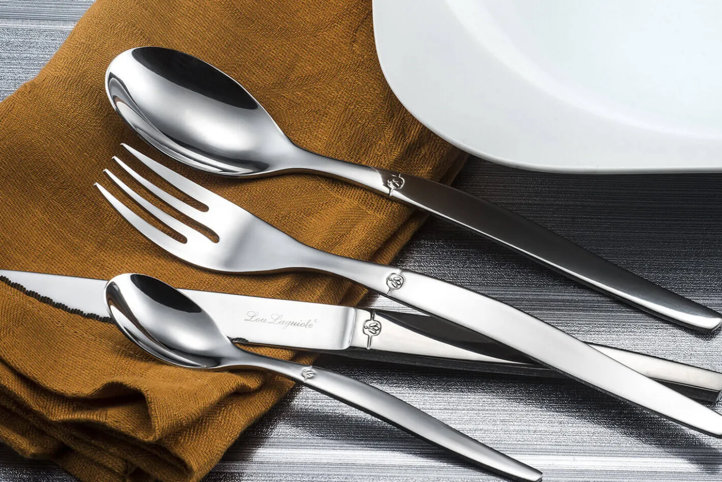 Cuillère à café Lou Laguiole Jet tout inox 14cm