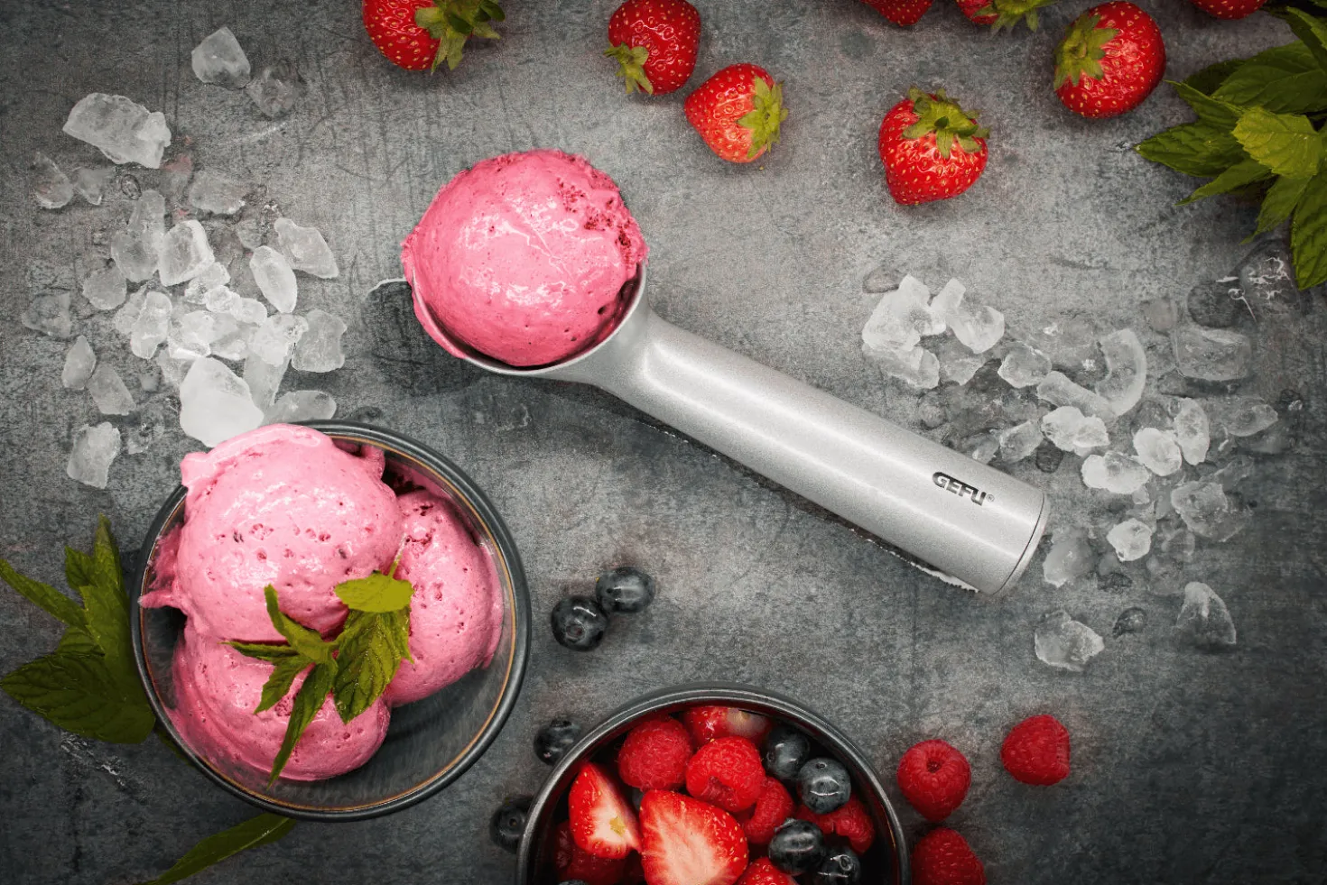 Cuillère à glace Gefu Pallina en aluminium