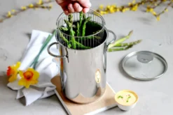 Cuit asperges Cristel 16cm avec panier inox et couvercle verre