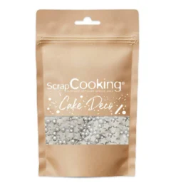 Décors sucrés Scrapcooking Etoiles et perles argentées 55g