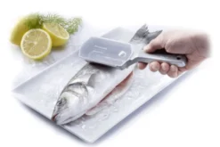Ecailleur professionnel avec couvercle "Scalex" Westmark en aluminium et acier inox