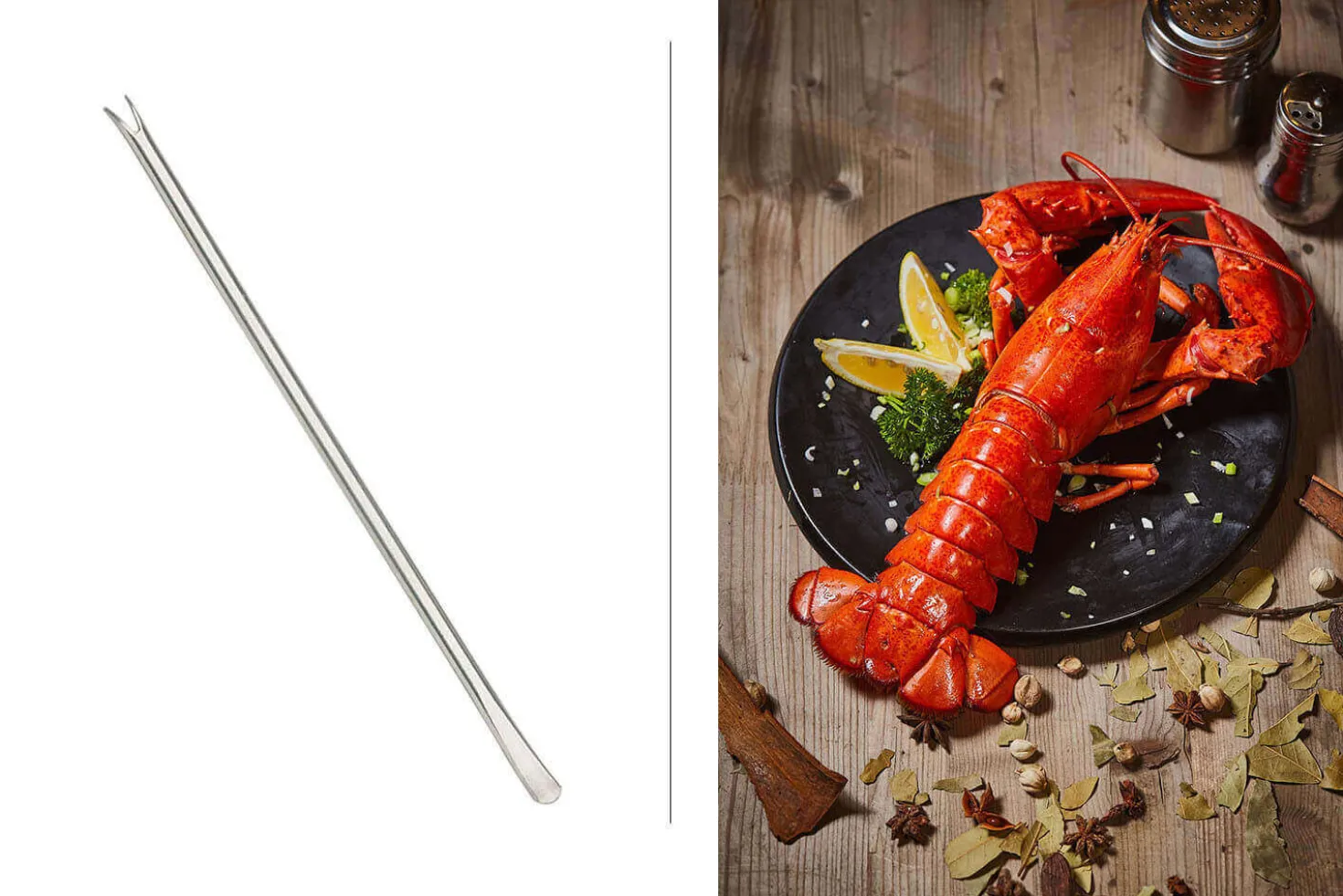 Ensemble 12 curettes à homards inox