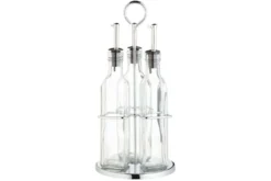Ensemble de 3 bouteilles huile et vinaigre en verre avec présentoir World of Flavours