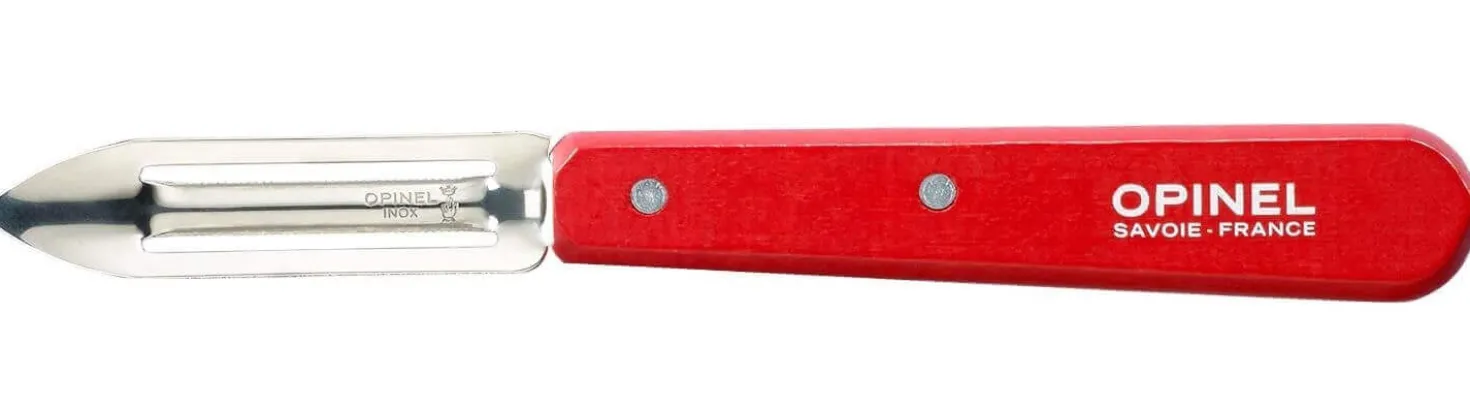 Eplucheur Opinel lame microdentée 6cm acier inox manche rouge