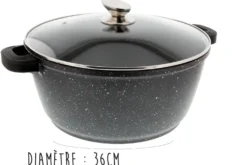 Faitout en fonte Pradel Excellence Premium 36cm façon pierre tous feux/ induction
