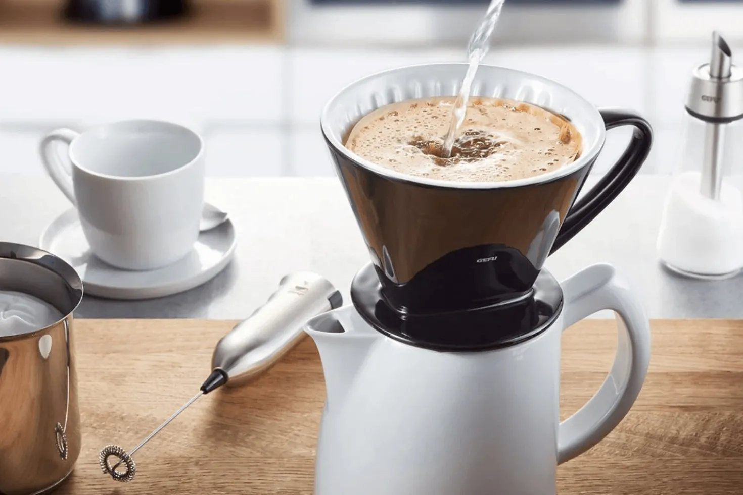 Filtre à café Gefu Stefano en grès noir taille 4