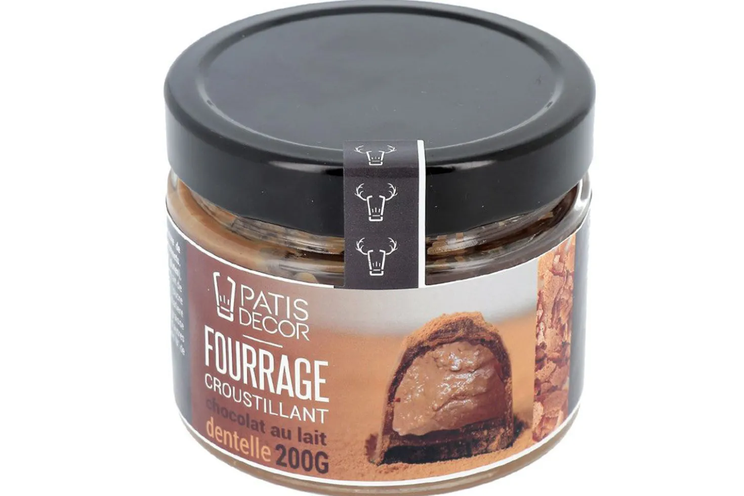 Fourrage croustillant Patisdécor au chocolat au lait et brisures de crêpes dentelles 200g