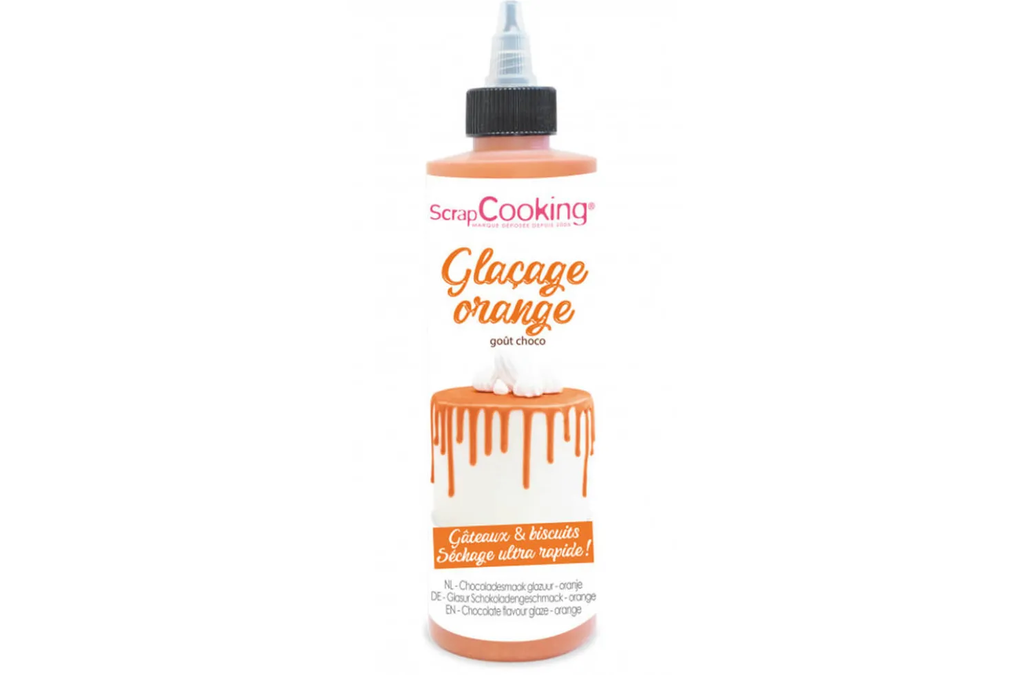 Glaçage orange prêt à l'emploi goût chocolat Scrapcooking 130g