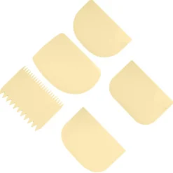 Jeu de 4 cornes à pâte + 1 peigne de pâtisserie