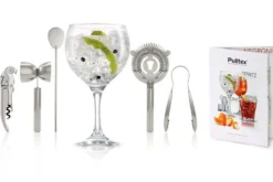 Kit cocktail 5 pièces Pulltex acier inoxydable + recettes
