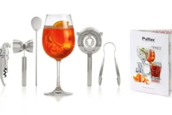 Kit cocktail 5 pièces Pulltex acier inoxydable + recettes
