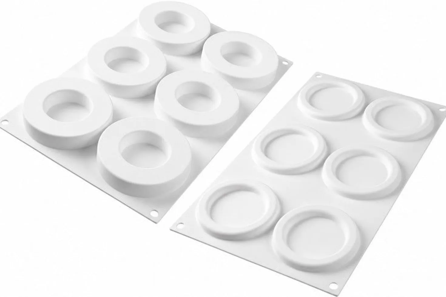 Kit 2 moules 6 anneaux ring + 1 découpoir double Silikomart