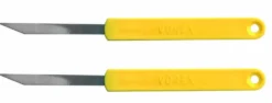 Lame de boulanger inox droite manche jaune - 2 pièces