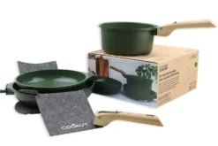 L'Incroyable Kit Cookut 2 poêles et 1 casserole à poignée amovible - fougère