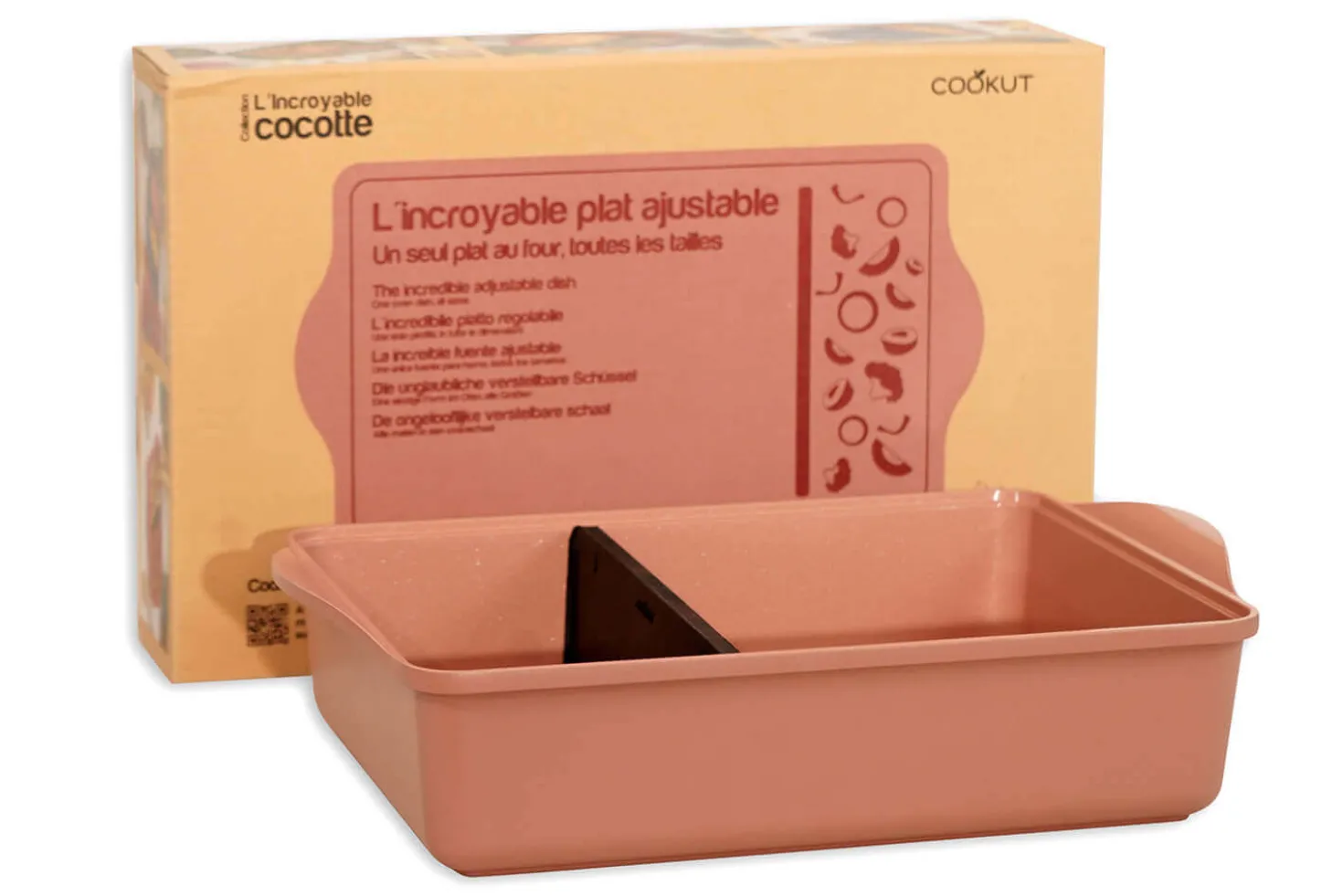 L'Incroyable Plat Ajustable Cookut 40x30cm guimauve