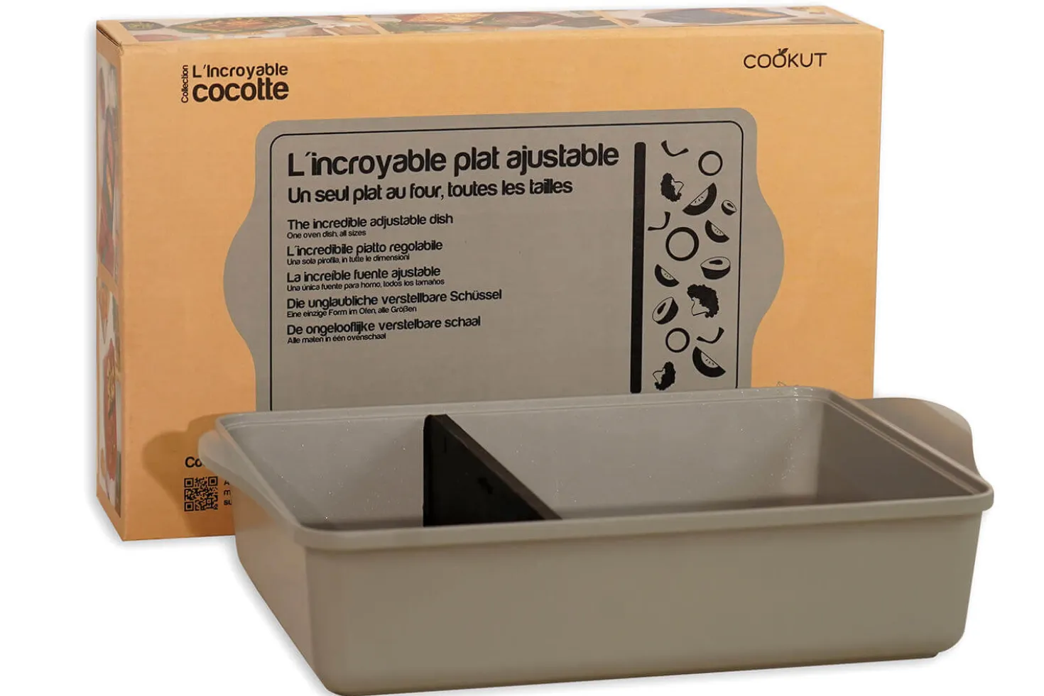 L'Incroyable Plat Ajustable Cookut 40x30cm perle