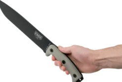 Machette Esee Junglas JUNGLAS-E lame acier carbone noir 26,5cm manche micarta gris + étui