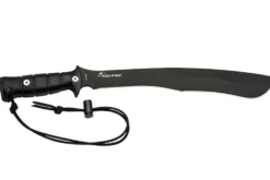 Machette kukri Wildsteer W Tiger WTIG3113NM 45cm lame noire manche Kraton noir + étui en nylon MOLLE