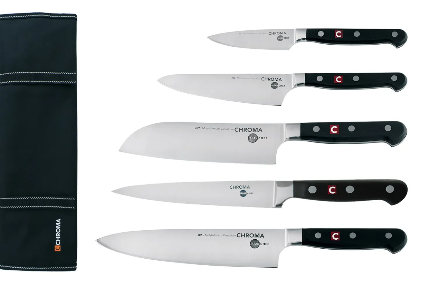 Mallette 5 couteaux de cuisine Chroma Japan Chef