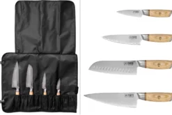 Mallette 4 couteaux de cuisine Fukito Pakka San Mai