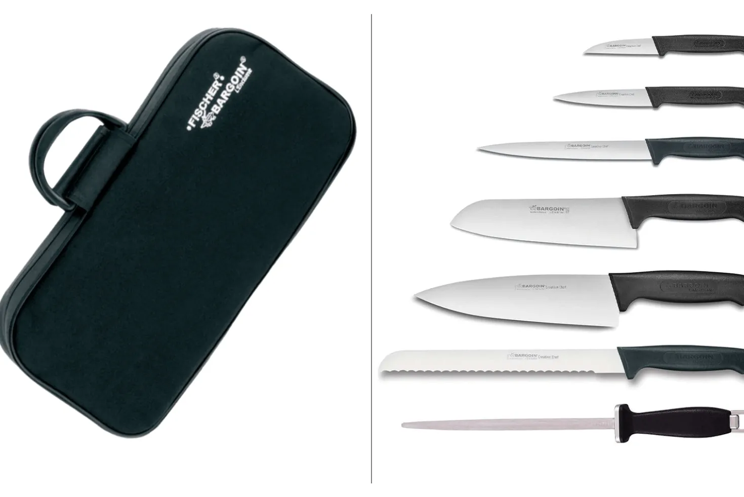 Mallette 6 couteaux + 1 fusil Diamant Bargoin Creative Chef