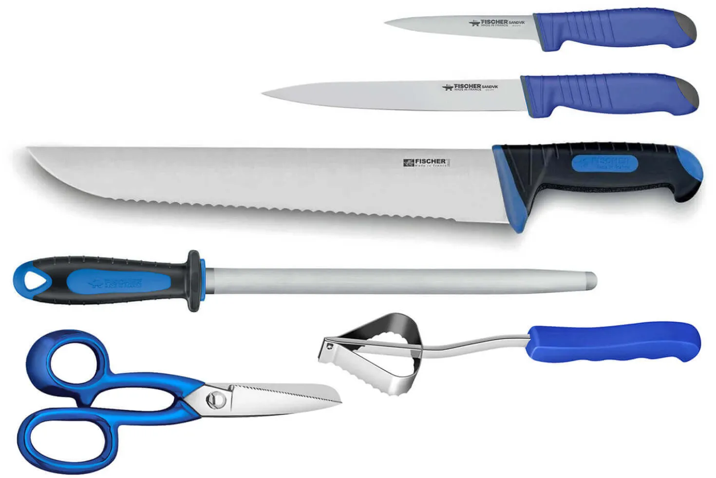 Mallette de poissonnier Fischer 6 couteaux et accessoires