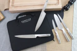 Mallette extra plate 5 couteaux de cuisine Sabatier Trompette Asean tout inox