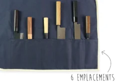 Mallette traditionnelle Wusaki en toile bleue pour 6 couteaux