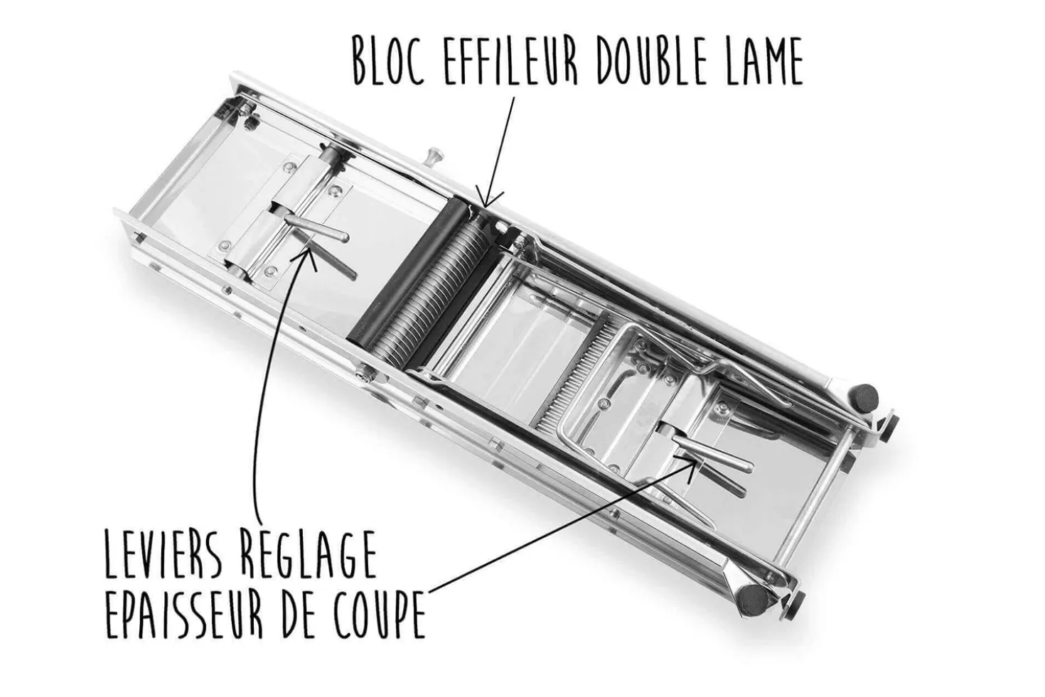 Mandoline professionnelle Bron Coucke avec chariot de protection