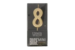 Mini bougie d'anniversaire dorée Patisdécor chiffre