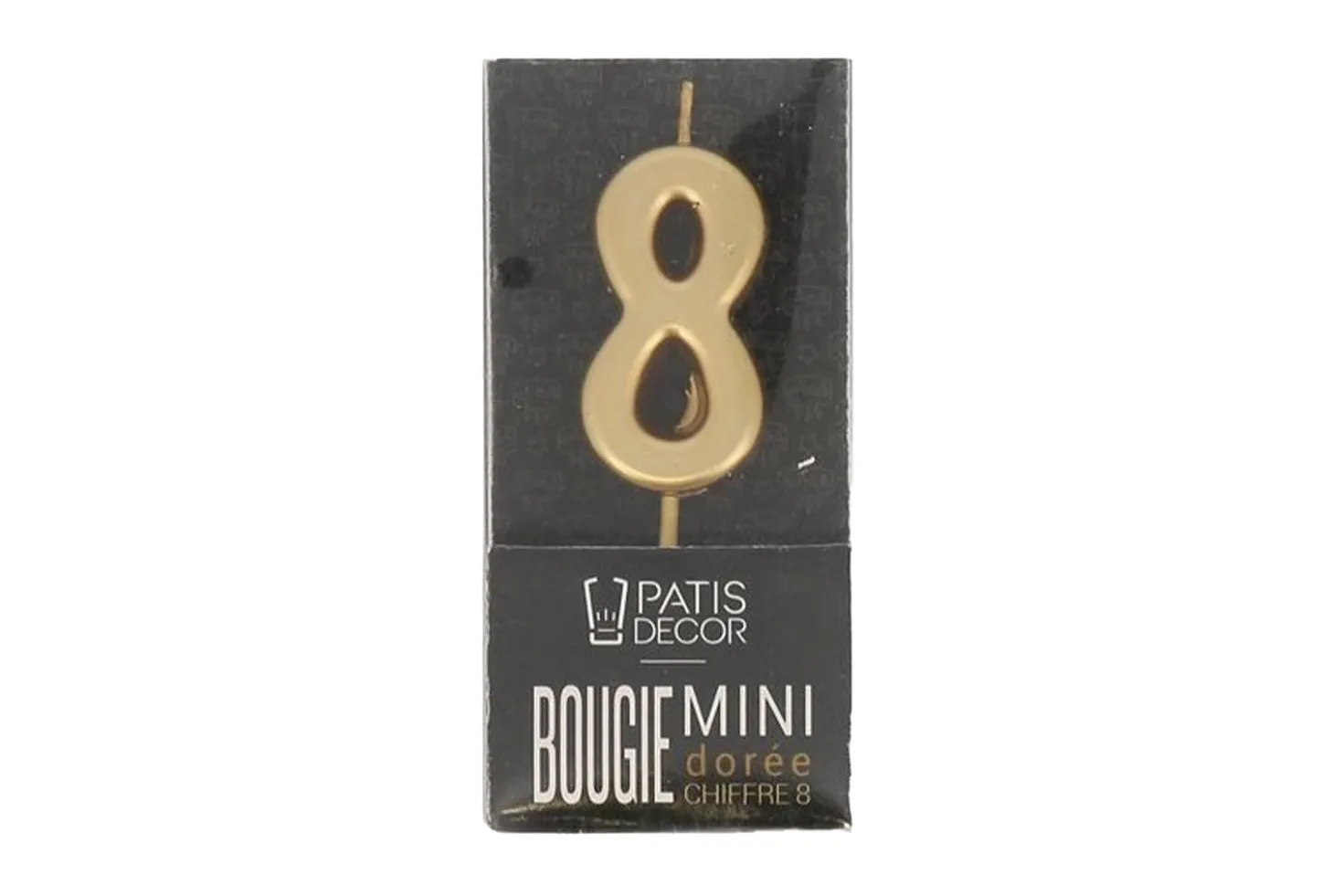 Mini bougie d'anniversaire dorée Patisdécor chiffre
