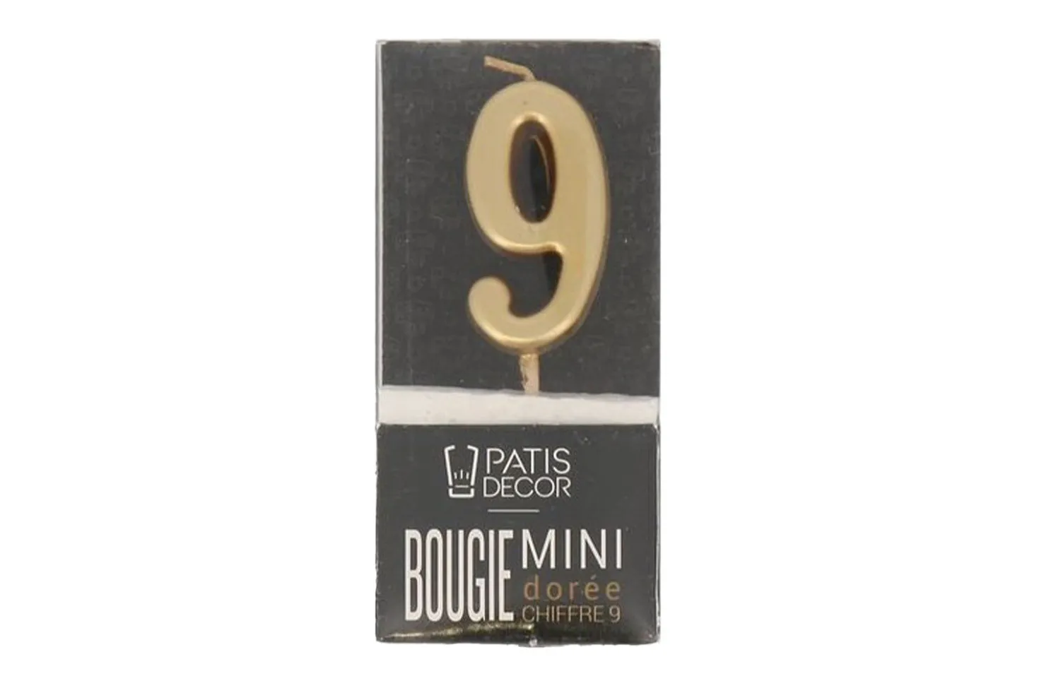 Mini bougie d'anniversaire dorée Patisdécor chiffre