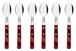 Ménagère 24 couverts de table Tramontina en inox et bois rouge