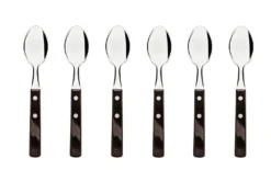 Ménagère 24 couverts de table Tramontina en inox et bois marron