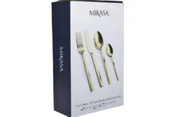Ménagère 16 couverts Mikasa Ciara Diseno en acier inox doré