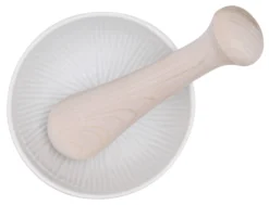 Mortier KAI blanc en porcelaine + pilon en bois