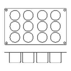 Moule en silicone professionnel Silikomart Silicon Flex 300x175mm 12 cylindres