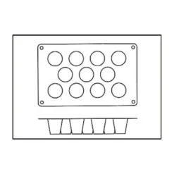 Moule en silicone professionnel Silikomart Silicon Flex 300x175mm 11 babas 4.5cm