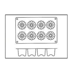 Moule en silicone professionnel Silikomart Silicon Flex 300x175mm 8 canelés