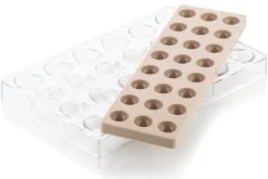 Moule en tritan et insert en silicone Silikomart Chocado 24 demi-sphères