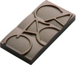 Moule pour 12 mini-tablettes de chocolat 20g cacao en PC 76 x 35mm