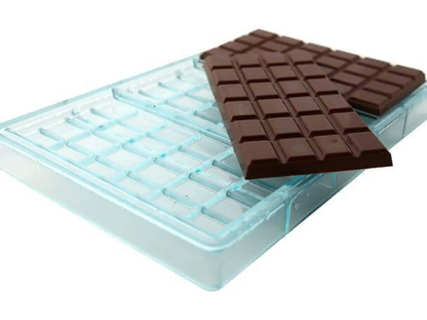 Moule pour 3 tablettes de chocolat 130g polycarbonate 158 x 82mm