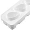 Moule pâtissier 5 fraises 3D Silikomart en silicone blanc
