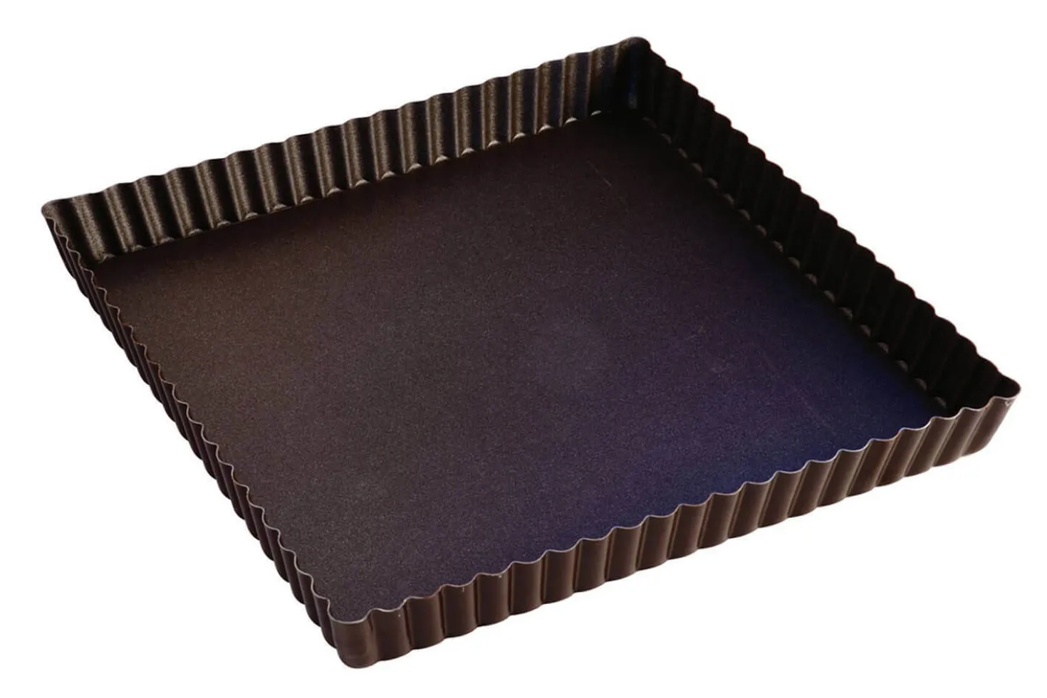 Moule à tarte maison cannelé carré Gobel anti-adhérent avec fond fixe